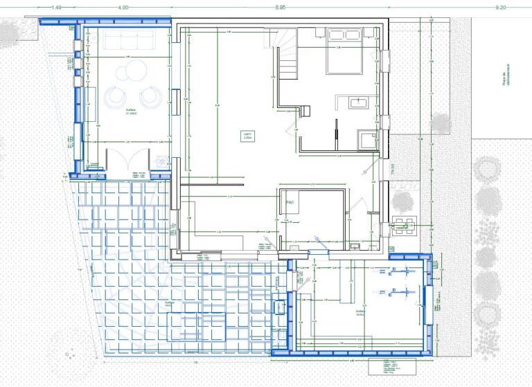 Plans d'architecte pour extension de maison bois à Angers