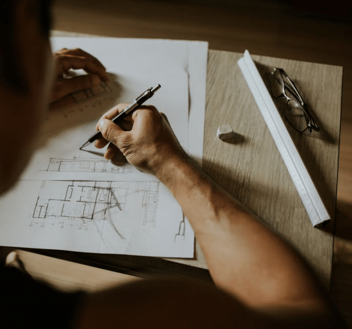 Plans d'architecte pour extension de maison bois à Angers